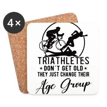 Triathlon Swim Bike Run Triathlete Sport Gift - Coasters (set of 4) - white - Front