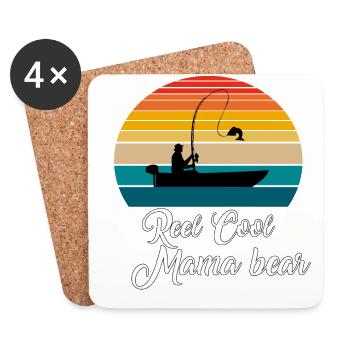 Reel Cool Mama bear Fishing Gifts - Untersetzer (4er-Set) - Weiß - Vorne