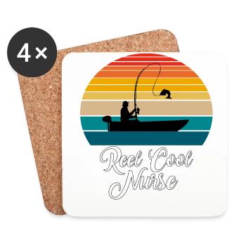 Reel Cool Nurse Cadeaux de pêche - Dessous de verre (lot de 4) - blanc - Devant