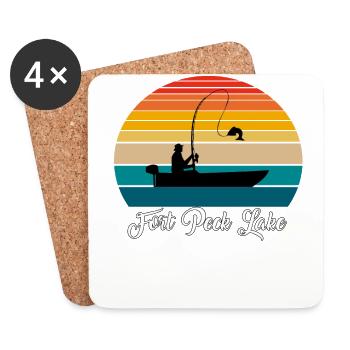 Fort Peck Lake Fishing Spot - Coasters (set of 4) - white - Front