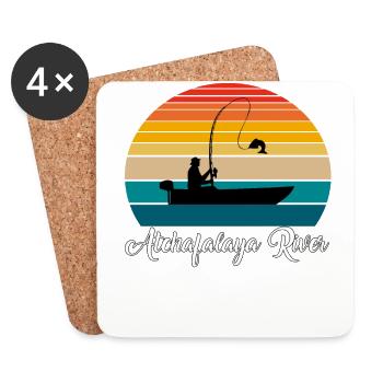 Atchafalaya River Fishing Spot - Coasters (set of 4) - white - Front
