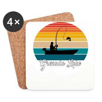 Grenada Lake Fishing Spot - Untersetzer (4er-Set) - Weiß - Vorne