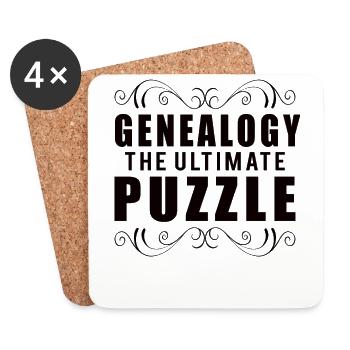 Stammbaum Familienhistoriker Genealogie Genealoge - Untersetzer (4er-Set) - Weiß - Vorne