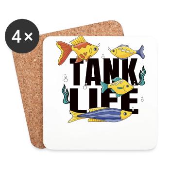 Aquaristic Aquarium Keeper Fishkeeper Eau salée - Dessous de verre (lot de 4) - blanc - Devant