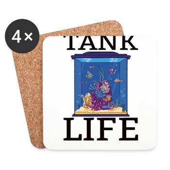 Aquaristic Aquarium Keeper Fishkeeper Eau salée - Dessous de verre (lot de 4) - blanc - Devant
