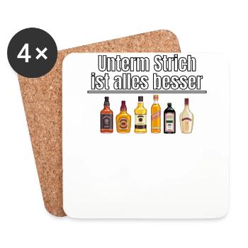 Unterm Strich ist alles besser - Untersetzer (4er-Set) - Weiß - Vorne