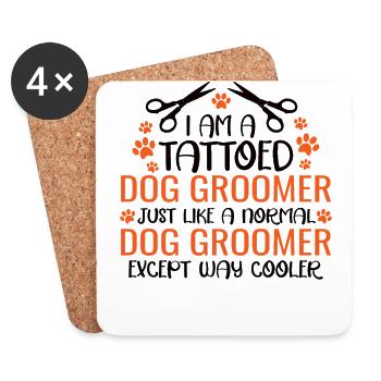 Dog Care Puppies Dog Groomer Dog Sitter - Coasters (set of 4) - white - Front