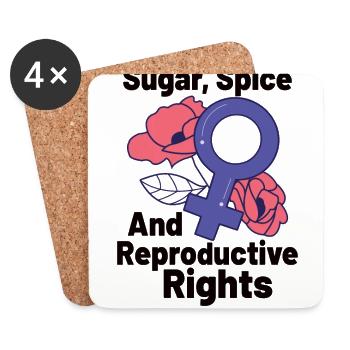 Feminism Women's Power Pro-choice Pro Abortion - Coasters (set of 4) - white - Front