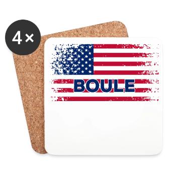 Boule America Flag Petanque USA Flag - Coasters (set of 4) - white - Front