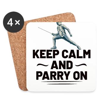 Fencing Fencer Fence - Coasters (set of 4) - white - Front