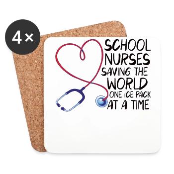 School Nurse Nursing Clinic Medical Stuff - Coasters (set of 4) - white - Front
