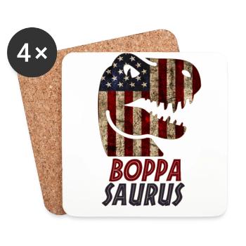 Patriotic Boppa Dinosaur - Coasters (set of 4) - white - Front