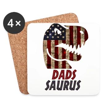 Patriotic Dads Dinosaur - Untersetzer (4er-Set) - Weiß - Vorne