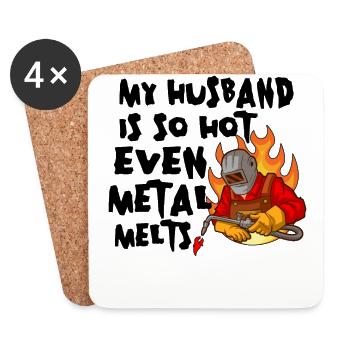 Welder Wife Funny Funny Welding Girlfriend Gift - Untersetzer (4er-Set) - Weiß - Vorne