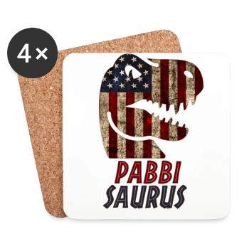 Patriotic Pabbi Dinosaur - Untersetzer (4er-Set) - Weiß - Vorne