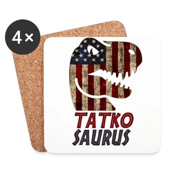 Patriotic Tatko Dinosaur - Untersetzer (4er-Set) - Weiß - Vorne