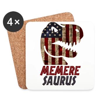 Patriotic Memere Dinosaur - Coasters (set of 4) - white - Front