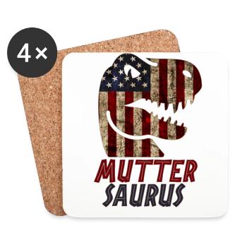 Patriotic Mutter Dinosaur - Untersetzer (4er-Set) - Weiß - Vorne