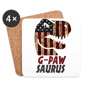 Patriotic G-Paw Dinosaur - Untersetzer (4er-Set) - Weiß - Vorne