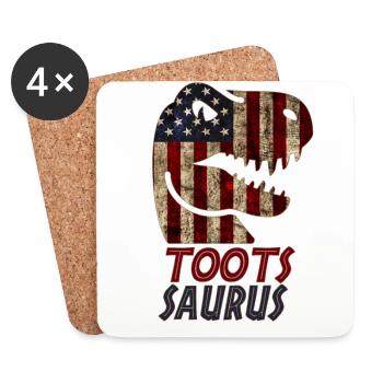 Patriotic Toots Dinosaur - Untersetzer (4er-Set) - Weiß - Vorne