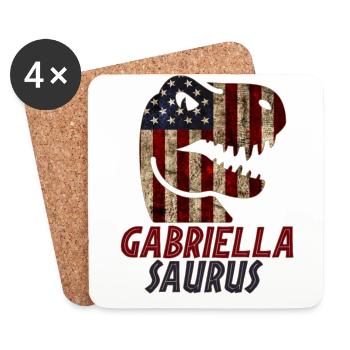 Patriotique Gabriella Dinosaure Gabriellasaurus - Dessous de verre (lot de 4) - blanc - Devant