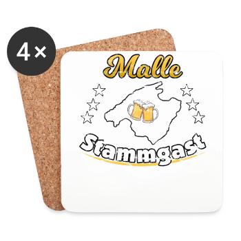 Malle Stammgast - Untersetzer (4er-Set) - Weiß - Vorne