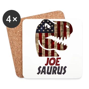 Patriotic Joe Dinosaur Joesaurus - Coasters (set of 4) - white - Front