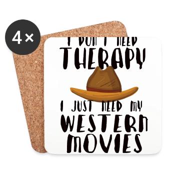 Cowboy Barn Bull Rider Rodeo Country Western - Coasters (set of 4) - white - Front