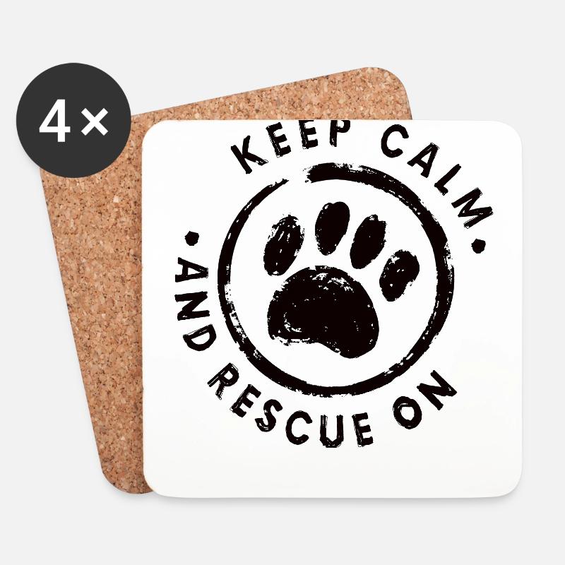 dog rescue animal rescue - Untersetzer (4er-Set) - Weiß