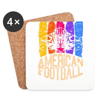 American Football Colour Sackinator - Coasters (set of 4) - white - Front