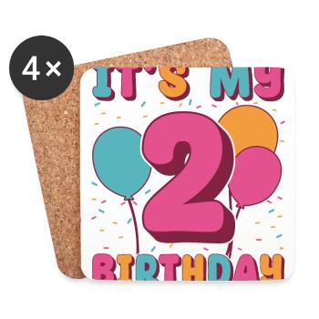 It's my 2nd birthday - Coasters (set of 4) - white - Front