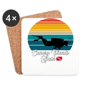 Îles Canaries Espagne Plongée - Dessous de verre (lot de 4) - blanc - Devant
