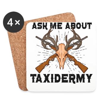 Drôle de taxidermiste taxidermie trophée de chasse - Dessous de verre (lot de 4) - blanc - Devant