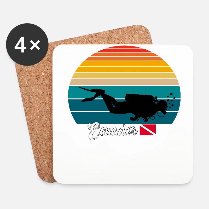 Ecuador Scuba Diving Gift - Untersetzer (4er-Set) - Weiß