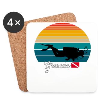 Grenada Scuba Diving Gift - Untersetzer (4er-Set) - Weiß - Vorne