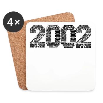 Anniversaire Femmes Hommes Né 2002 - Dessous de verre (lot de 4) - blanc - Devant