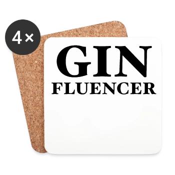 Gin-Fluencer Funny Alcohol Outfit - Coasters (set of 4) - white - Front