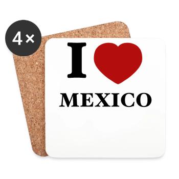 I Love Mexico Holiday Design - Coasters (set of 4) - white - Front