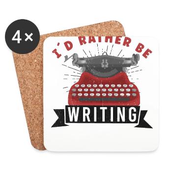 Author Writing Writer Literature - Coasters (set of 4) - white - Front