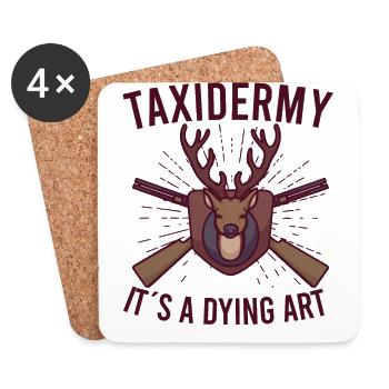 Lustige Tierpräparator taxidermie jagd trophäe - Untersetzer (4er-Set) - Weiß - Vorne