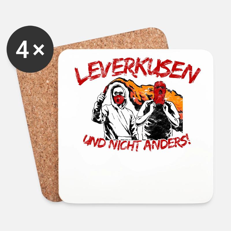 Leverkusen und nicht anders UPDATE - Untersetzer (4er-Set) - Weiß