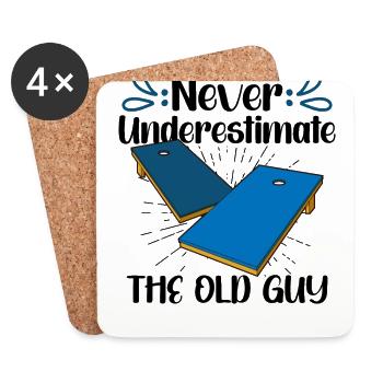 Cornhole Throwing Cornhole joueur Amoureux de Cornhole - Dessous de verre (lot de 4) - blanc - Devant