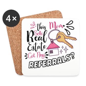 Real Estate Agent Realtor Home Closing Investor - Coasters (set of 4) - white - Front