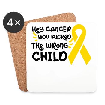 Childhood Cancer Awareness Month Mom Mother Gift - Coasters (set of 4) - white - Front