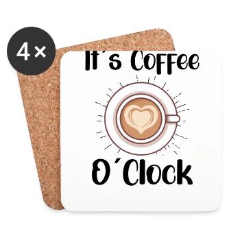Amateur de café Molécule de caféine Java Latte Espresso - Dessous de verre (lot de 4) - blanc - Devant