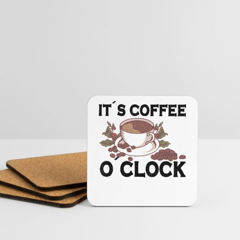 Amateur de café Molécule de caféine Java Latte Espresso Dessous de verre (lot de 4)