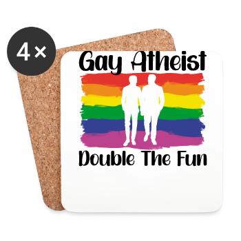 Gay LGBTQ Atheist Atheism Anti Religion Securalism - Untersetzer (4er-Set) - Weiß - Vorne