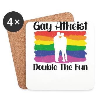 Gay LGBTQ Atheist Atheism Anti Religion Securalism - Untersetzer (4er-Set) - Weiß - Vorne