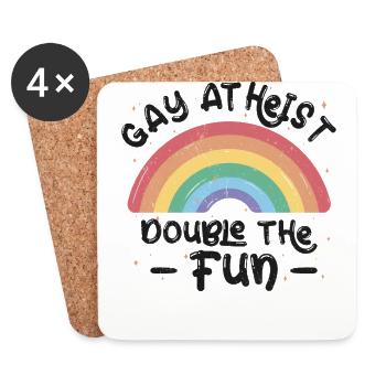 Gay LGBTQ Atheist Atheism Anti Religion Securalism - Untersetzer (4er-Set) - Weiß - Vorne
