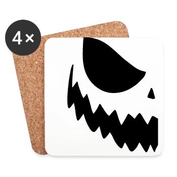 Partner Outfit Halloween Pumpkin - Coasters (set of 4) - white - Front